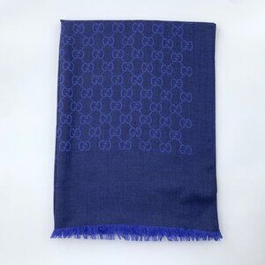 Gucci dark blue wool scarf
